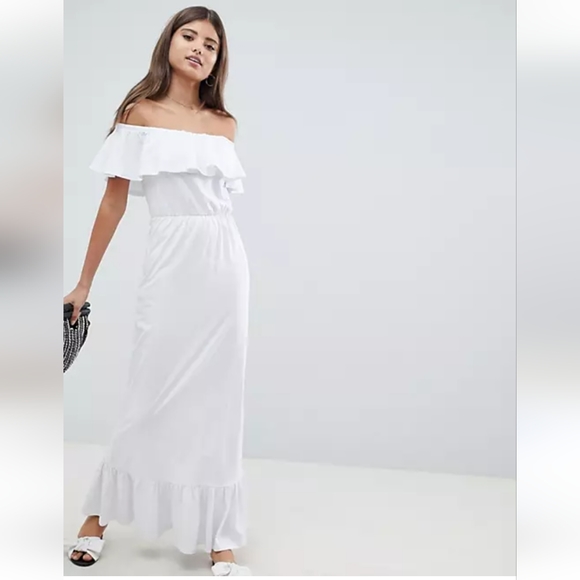 ASOS White ruffle maxi dress NWT - Picture 5 of 13